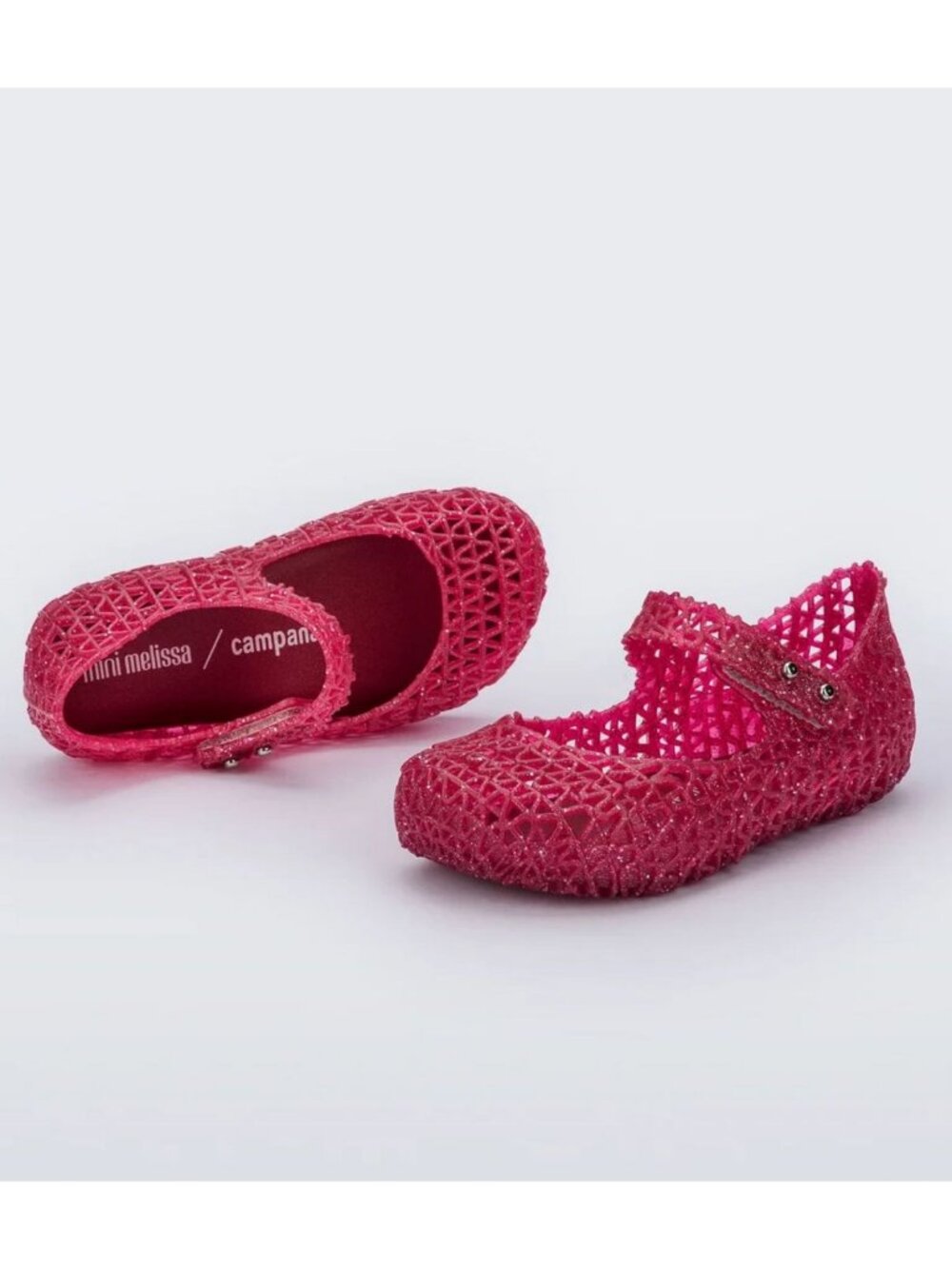Mini Melissa x Campana Red Glitter Flat Size 8C Kidcore Y2K Girly Pop